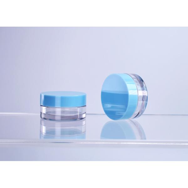 Thick Wall clear transparent Recyclable Plastic PET Cosmetics Jar 0.5OZ For Eye Face Cream With Classic Cylinder Shape