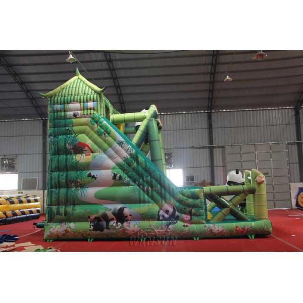 Kids / Adult Blow Up Slide , Digital Printing Panda Large Inflatable Slide