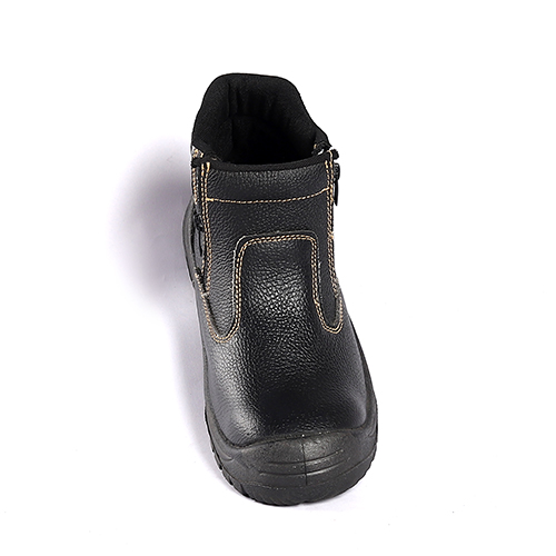 Non Slip PU Sole Anti Static Anti Scratch Steel Toe Safety Shoes High Cut Casual Industrial Genuine Leather