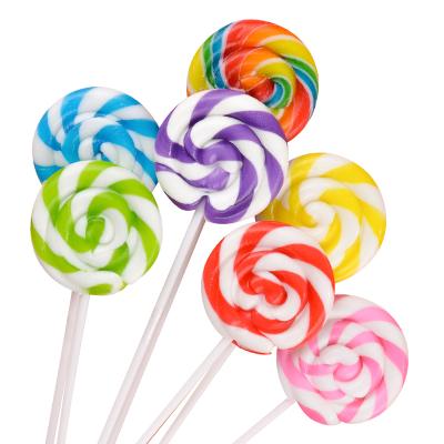 Fruit Flavors Flat Round Lollipops Handmade Halal Sweets Bulk Candy Lollipops