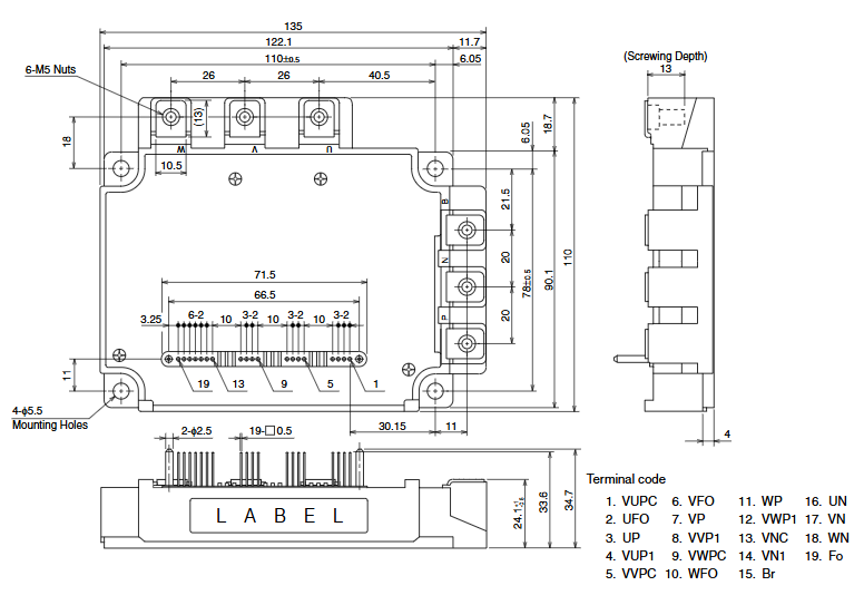 PM100RL1A120 1200V 100A IPM 5th-Gen CSTBT™ Low VCE(sat) 1.75V Integrated Drive Short-Circuit Protection Over-Temp Detection Error Output UL Certified for Drives