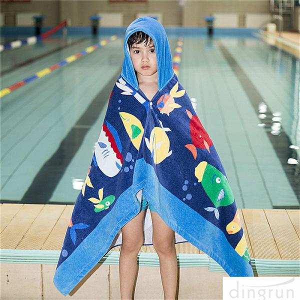 Hooded Bath Towel for Kids Under Age 7 Bathrobe Beach Hooded Poncho Towel