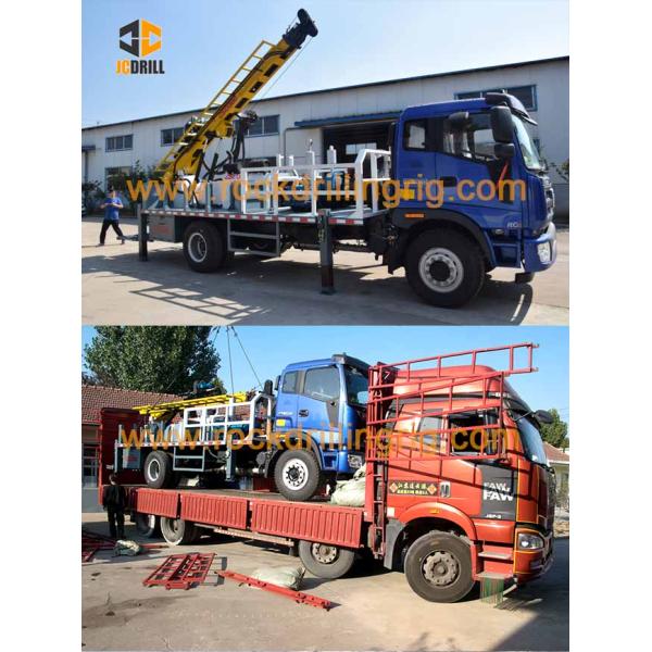300m Truck Mounted Water Well Drilling Rig Mud And DTH Hydraulic System One Year Warranty