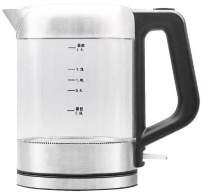 Auto Shut Off  High Borosilicate Glass Electric Kettle Blue LED Light Coloring Changing