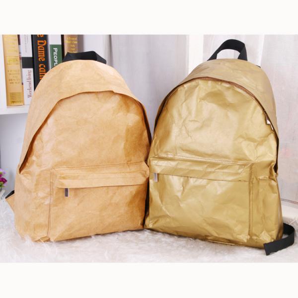 Dupont Washable Paper Backpacks Waterproof Kraft Paper Backpacks With Custom Logo Print