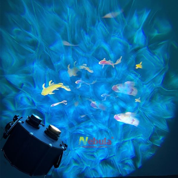 Nebula 80w - 500w LED Double Head Logo Image Ocean Water Wave Flow Multi Functions Gobo Projector