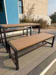                    Hot-Selling WPC Garden Furniture - Commercial Outdoor Table with Matching Bench              