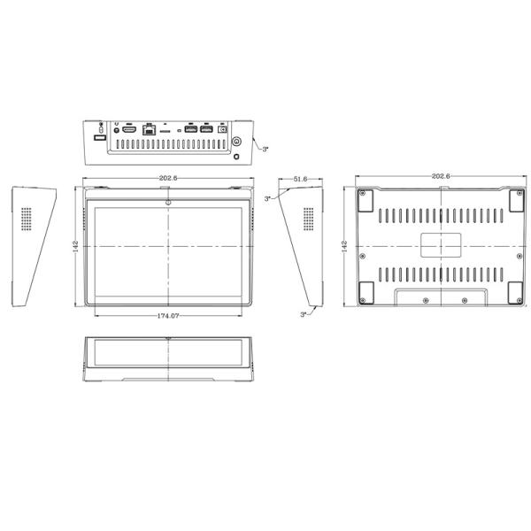 8 дюймовое устройство для звонков горизонтальное Android All In One Machine 1280*800 Ips Экран с Wi-Fi Bluetooth