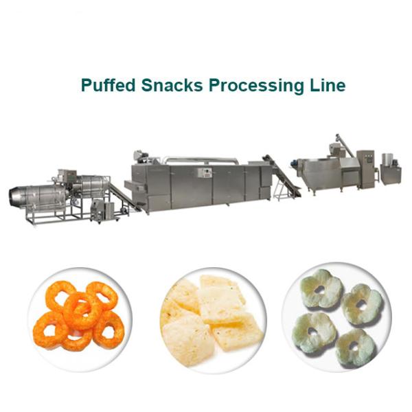 Crispy Corn Puff Snack Machine Twin Screw Soybean Rice Extruder Stainless Steel Materials