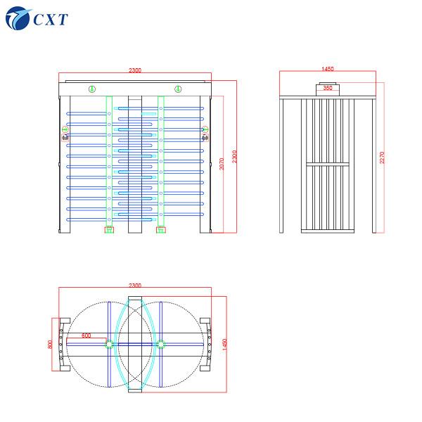 Dual Channels Building Site Turnstile Full Height Security Turnstiles CE Z1702A-90