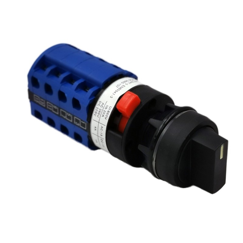 Single Hole Installation 4-Pole Electric 3-Way Selector Switch 20A Changeover with Rotary Cam for LW26