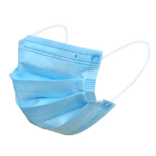 Blue Antibacterial Face Mask Surgical Disposable 3 Ply Dust Mask Lightweight
