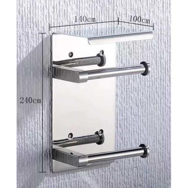 SUS 304 Double Roll Toilet Paper Holder Matte Black Color Multipurpose