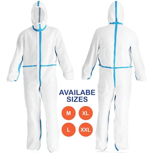 Disposable Protective Coverall With Hood EN14126 EN ISO13982 EN14605 EN14325 EN13034