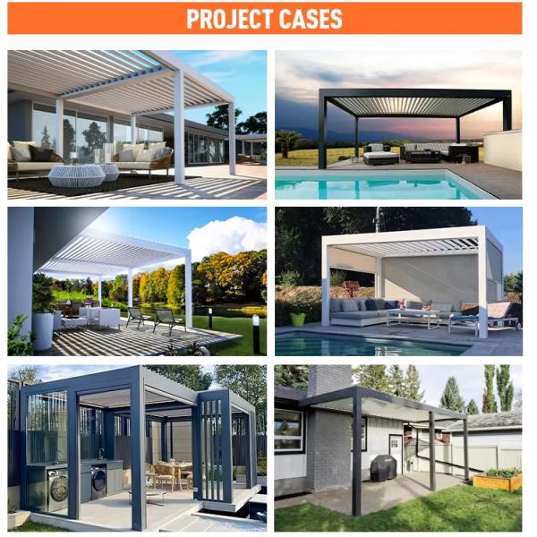 Small courtyard garden shutters with retractable awning