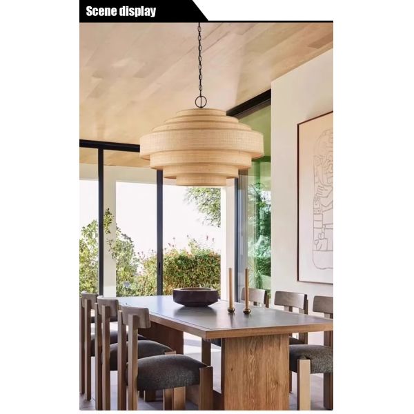 Living Dining Bedroom B&B Decoration Home Pendant Lights Indoor Lighting Fixtures Japan Style Wabi Sabi Fabric Chandelier (WH-VP-303)