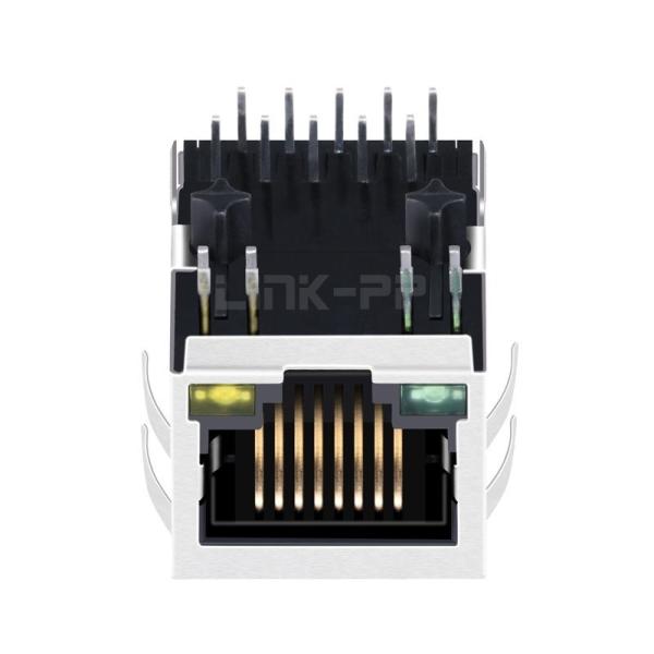 LPJ4514GENL 10/100 Base-T Magnetics RJ45 8P8C Connector For PoE+ Tab Down Green/Yellow LED