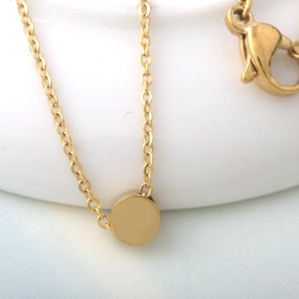 Stainless Steel Cylindrical pendant necklace, Rose gold, 18K gold Palted Necklace,Simple and elegant  Neckalce