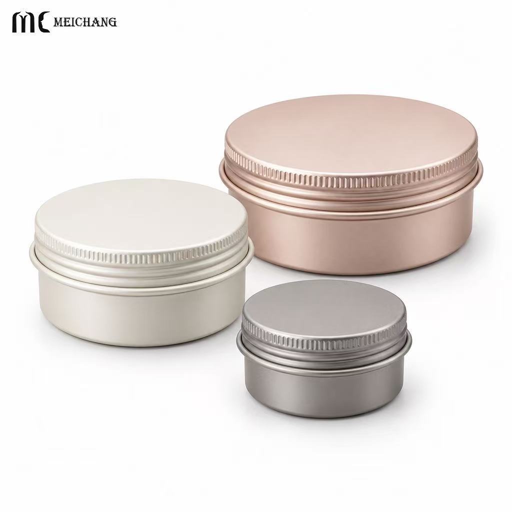 5-80g Refillable Round Aluminum Jar with Screw Lid for Solid Balm Packaging(MC-806)