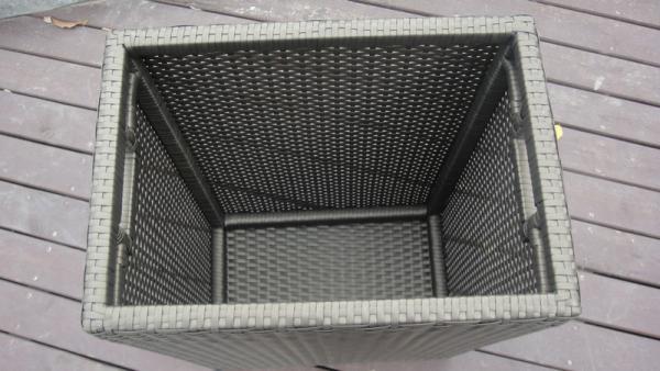 Washable Resin Wicker Storage Box for Indoor Bedroom Decorative