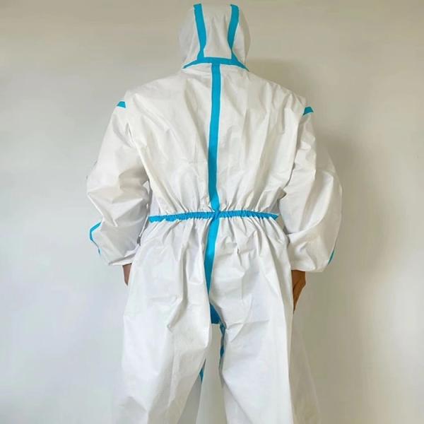 Traje médico prático, à prova d' água, multi-escena, descartável, branco.