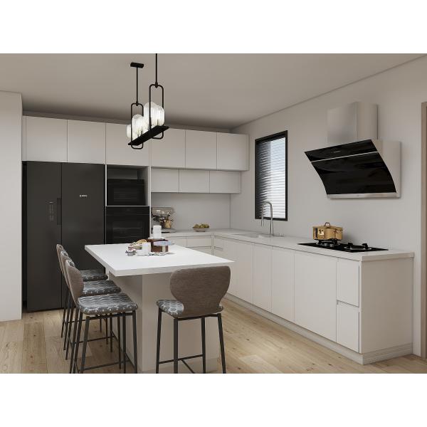 Melamine Board Carcase Material YALIG Beige Design Fitted Lacquer Custom Cozinha Kitchen Remodeling