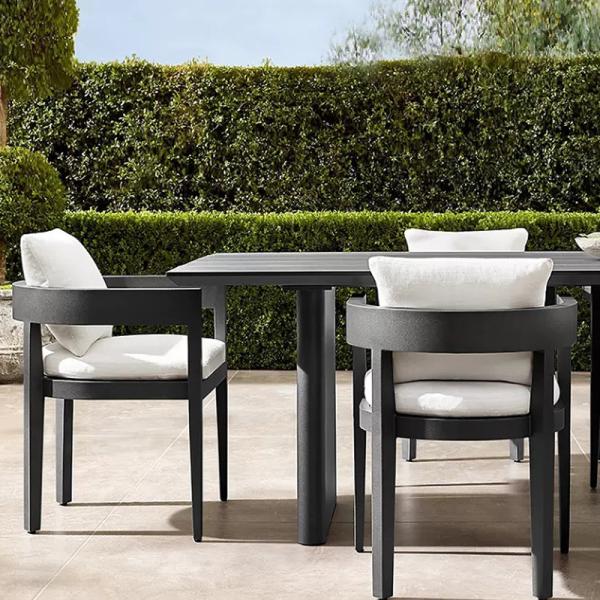 Outdoor Aluminum Patio Garden Hotel Dining Table And Chairs Waterproof Sunproof