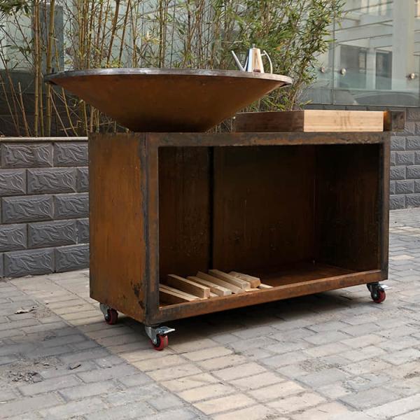 1330mm Corten Steel BBQ Grill CE Wood Burning Bbq Grill Camping