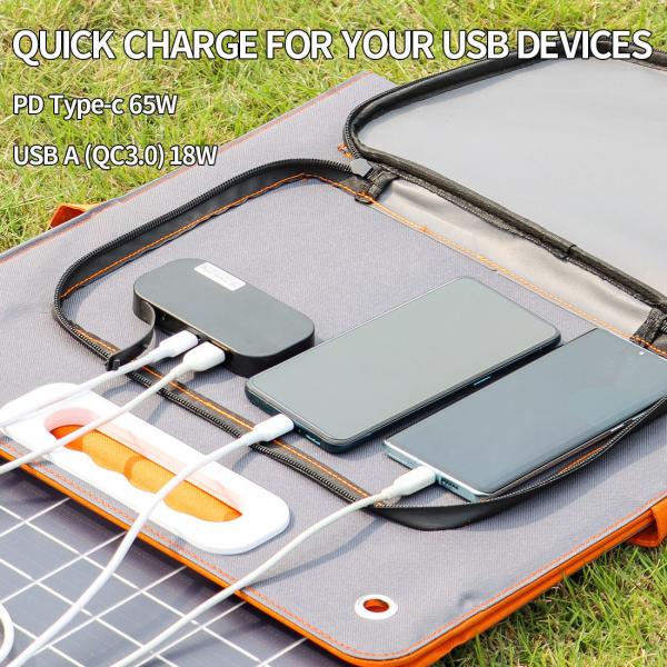 Painel solar dobrável leve de 18V 50W-250W para opção de alimentação de acampamento ao ar livre