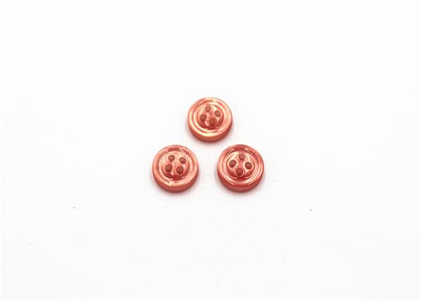 Fashion Spring Dress Shirt Buttons , Orange Girls 4 Hole Plastic Button