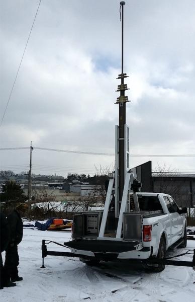 15m tripod stand pneumatic telescopic mast 50kg payloads-NR-3300-15000-50L-2m to 30m mast available