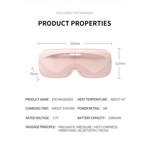 Massager глаза с машиной массажа глаза жары опционной Музык-ориентированной на заказчика для глаз усталости Сброс-сухих & лучшего сна