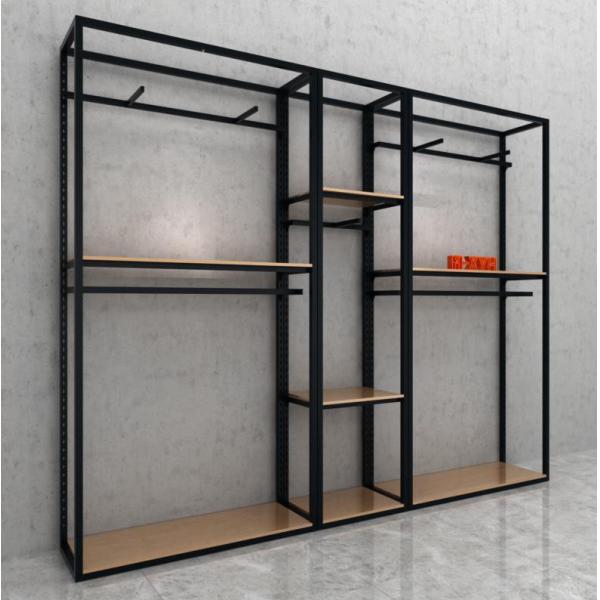 Modern 2 Tier Steel MDF Wardrobe Clothing Garment Rack for Retail Shops and Advertising