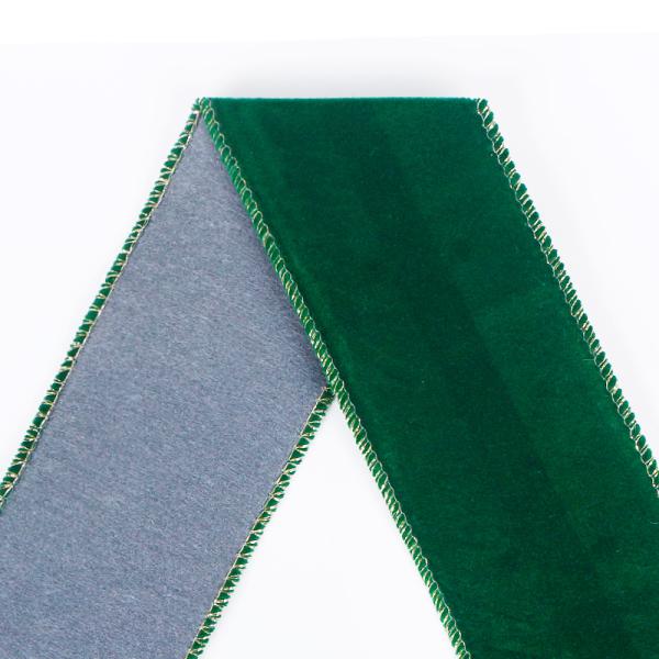 Printed Velvet Wired Edge Ribbon for Red Green Craft Fabric Wrapping at Christmas Bow