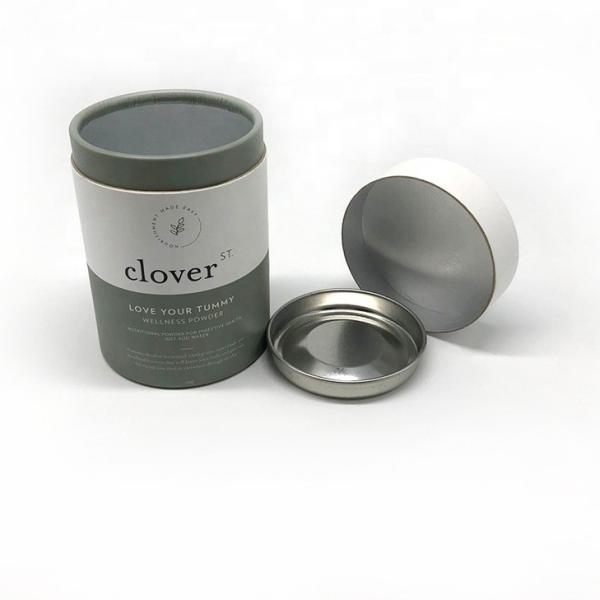 Cardboard Paper Tube Food Packaging With Metal Lid CMYK Color Logo Embossed