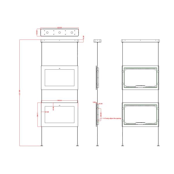 Android 11 Wifi Remote Glass Window Hanging Digital Signage с корпусом из алюминиевого сплава