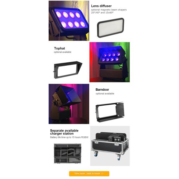 8 * 15w 4 в 1 Ip65 батарейки подсвечивает светодиодные лампы Rgbw Party Light