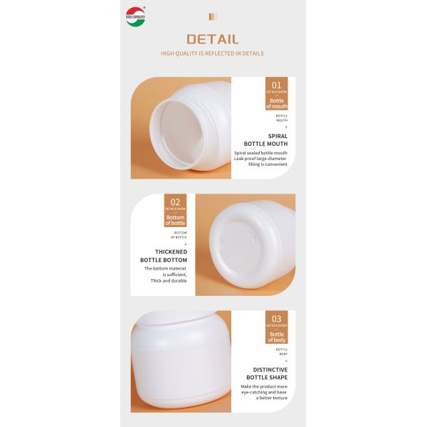 850ML Customized Wholesale Guangzhou Bottle HDPE Vitamins Plastic Bottles Cosmetic Cans Bottles