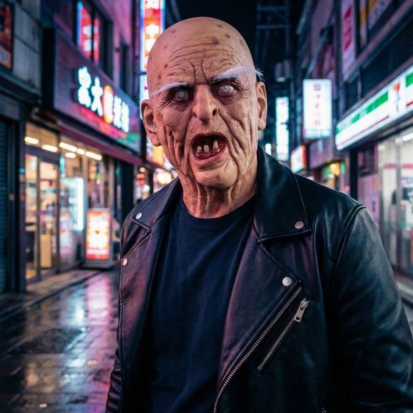 Hyper-Realistic Old Man Zombie Latex Mask - Premium Quality Latex Halloween Mask One Size Fits Most