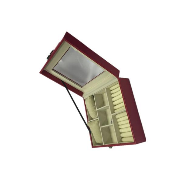 Напечатанный годом сбора винограда роскошный деревянный случай шкатулки для драгоценностей с стеклянное верхнее Ресиклабле