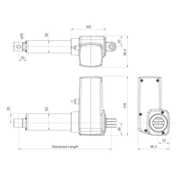10000N Electric Linear Actuators For Operating Beds High Load Patient Lift Systems