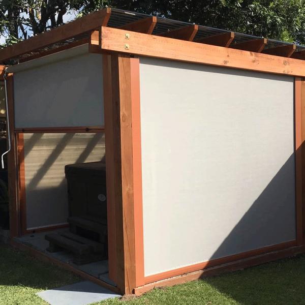 Wind Proof Zip Track Blinds Heat Gain Roller Blinds Outdoor Fabric Material