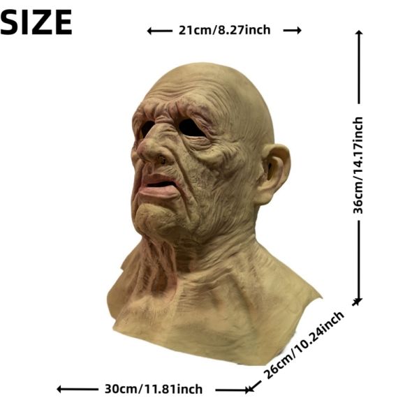 Professional Human Mask with Realistic Appearance and Latex Material for Theater Film and Costume Parties One Size Fits Most