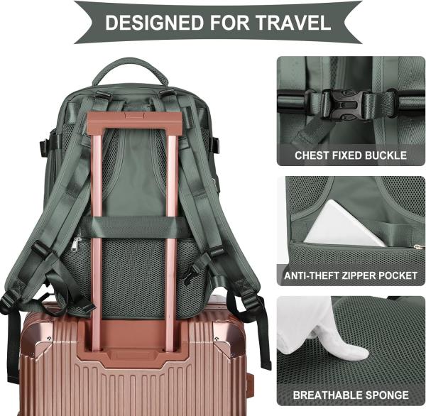 Large Carry On Outdoor Waterproof Hiking Sports  Casual Daypack Travel Bag with independant Shoes Compartment
