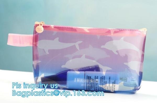 Holographic Vinyl Film Hologram Bag With Slider Zip, Pvc Holographic Cosmetics Bag, Plastic Zipper Bag/eva zipper bag wi
