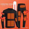 Winter Men Warm Electric Heating Suit Set Heating USB Heated Thermal Underwear Suit