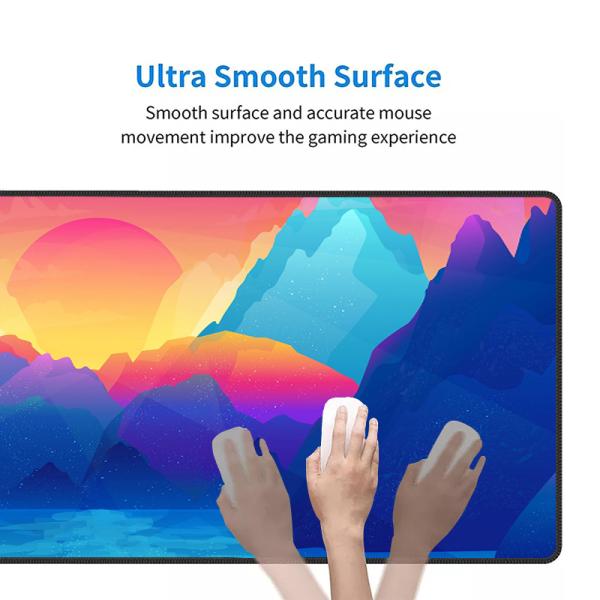 Custom Full Colour Design Print XL Polyester Fabric Gaming Mouse Pad with Rubber Base