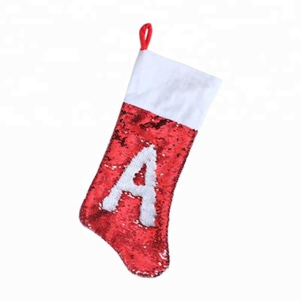 Custom Christmas Ornaments Sublimation Sequin Stocking Christmas Stocking Sublimation Blanks 45*20cm