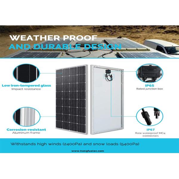 150 Watt Monocrystalline Silicon Solar Panels , Monocrystalline Solar Module