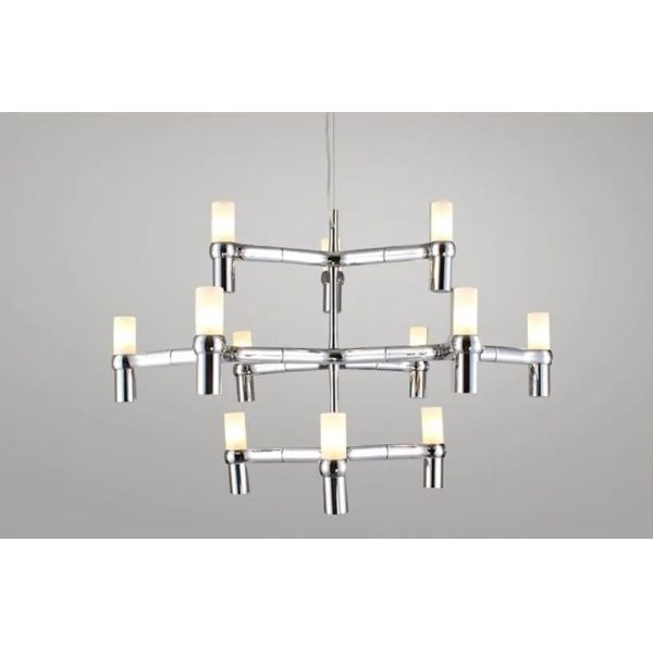 Crown Major Pendant lamp Nordic Tube chrome chandelier Crown Plana Mega Pendant(WH-AP-637)